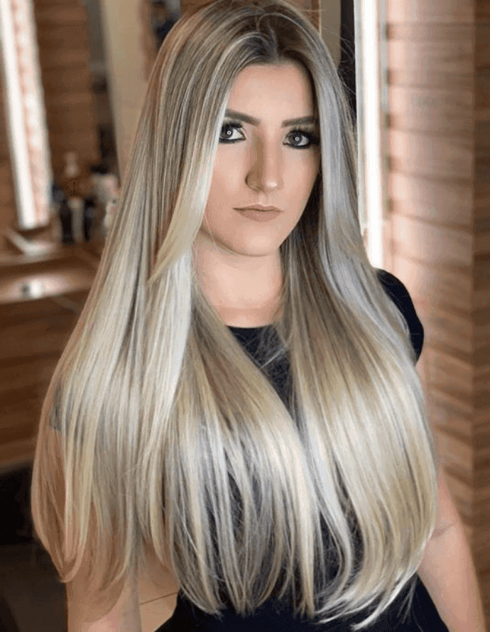 Cabelo Platinado Perolado - Corte Longo Liso: /Maquiagem Moda Lifestyle/Pinterest