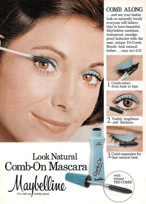 Campanha máscara de cílios Maybelline: Meliscents Vintage/Pinterest