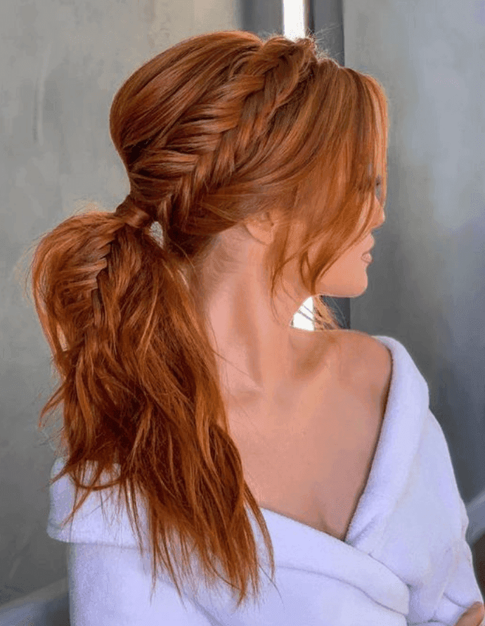 Penteado noiva - Rabo de cavalo com trança: Simply-Colour/Pinterest