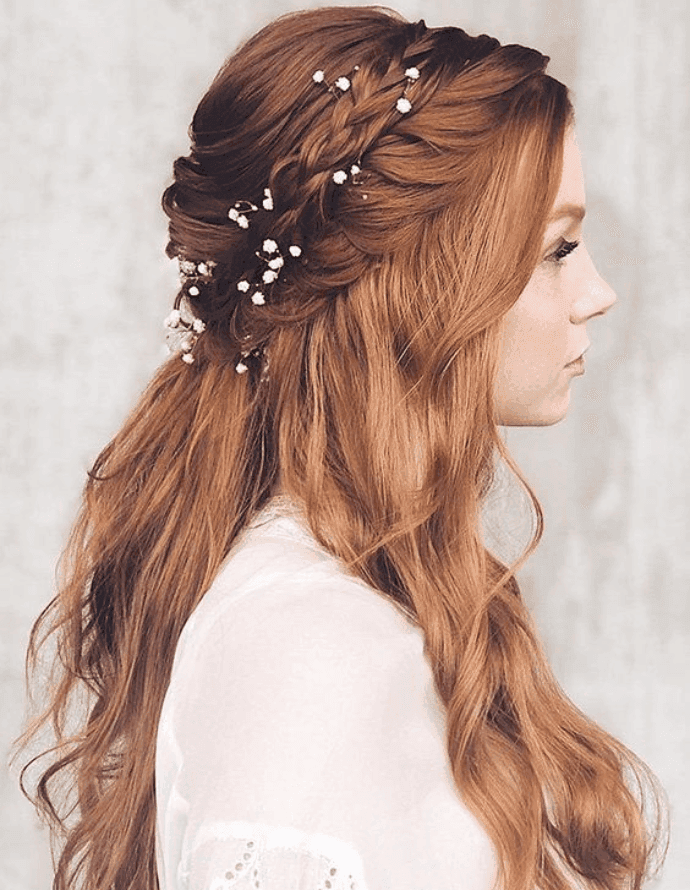 Penteado noiva simples flores: Lápis de Noiva/Pinterest 