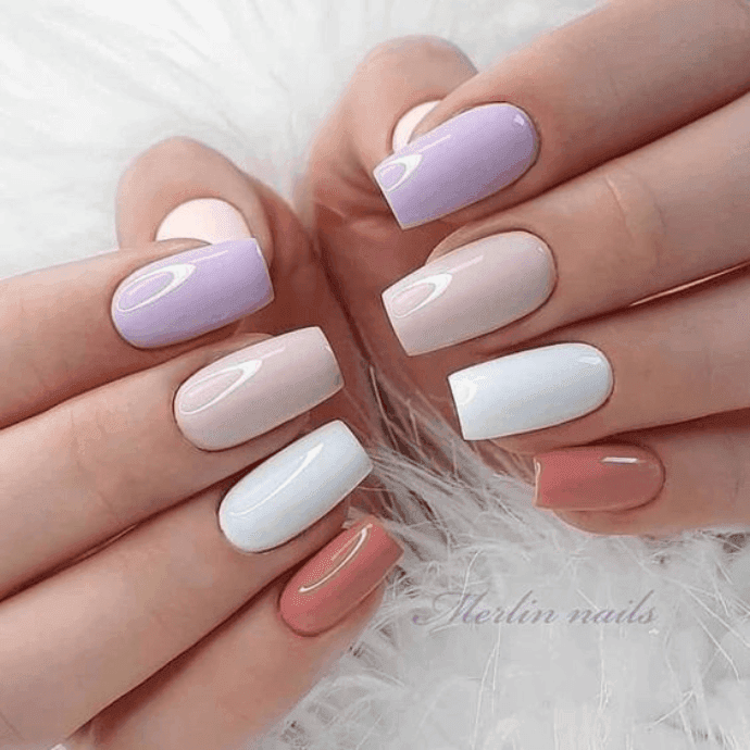 Unhas em gel simples quadrada: Dicas de Mulher/Pinterest