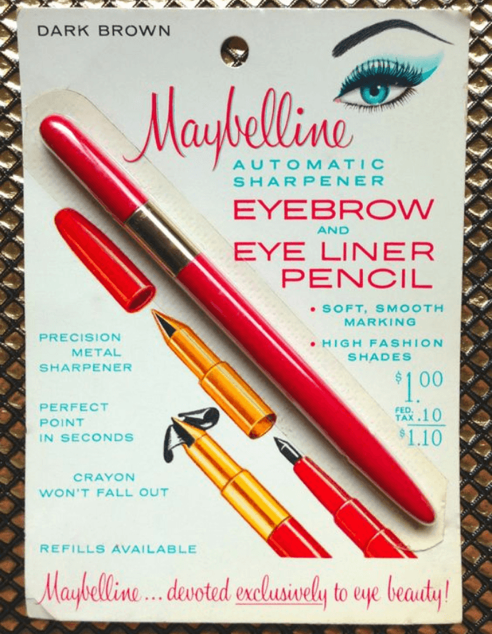 Delineador líquido Maybelline vintage em formato caneta: lola lenska/Pinterest